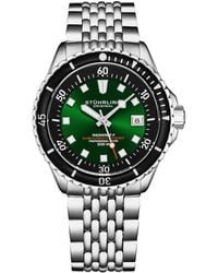 Stuhrling - Swiss Automatic Depthmaster Radiance Diver Watch Stainless Steel Case W/ Rotating Unidirectional Bezel & Stainless Steel - Lyst