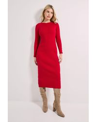 Dorothy Perkins - Button Cuff Slim Knitted Midi Dress - Lyst