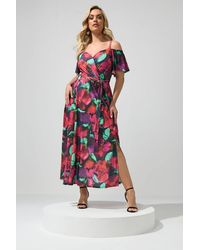 Yours - Abstract Floral Print Maxi Dress - Lyst