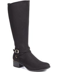 Pavers - Stretch Back Buckle Detail Long Boots - Lyst