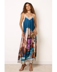 Blue Vanilla - Strappy V-Neck Midi Dress - Lyst