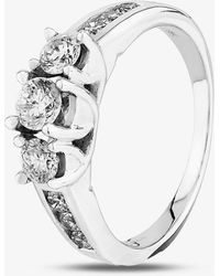T.H.Baker - 18Ct 1.00Ct Diamond Shouldered Trilogy Ring - Lyst