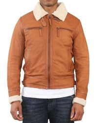 TruClothing - Suede Pilot Aviator Leather Jacket - Lyst