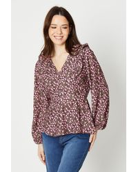 Dorothy Perkins - Button Front Long Sleeve Blouse - Lyst