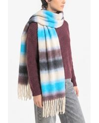 SARTA - Striped Heavyweight Winter Scarf Tasselled Shawl Wrap - Lyst