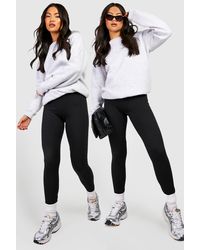 Boohoo - 2 Pack Basic High Waisted Jersey Knit Leggings - Lyst