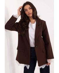 Love Lace - Elegant Lace Trim Blazer With Shoulder Pads Style 222186 - Lyst