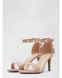 Dorothy Perkins - Wide Fit Beige Simba Heeled Sandals - Lyst