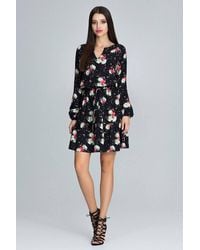 Love Lace - Belted Heart Neck Pleated Sleeve Evening Dress - Lyst