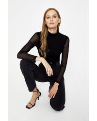 Warehouse - Funnel Neck Sleeve Top - Lyst