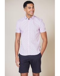 French Connection - Patterned Cotton Short Sleeve Shirt - Lyst