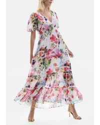 James Lakeland - V-neck Floral Midi Dress - Lyst