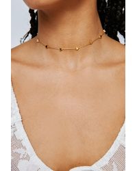 Nasty Gal - Gold Plated Heart Choker Necklace - Lyst