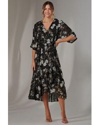 Jolie Moi - Rita Ruffle Hem Chiffon Midi Dress - Lyst