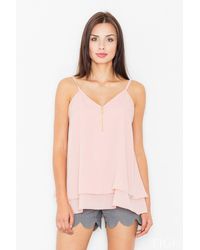 Love Lace - Double Layer Zip Strap Blouse - Lyst