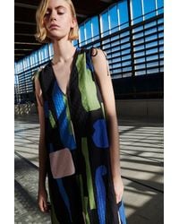 Warehouse - Petite Texture Sleeveless Midi Dress - Lyst