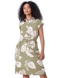 Roman - Petite Tropical Print Shirt Dress - Lyst
