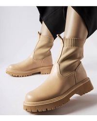 Love Lace - Suede Ankle Boots With Slip On Comfort Medium Heel Round Toe - Lyst