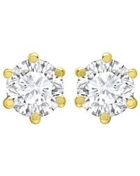 Jewelco London - 9Ct Cz 6 Claw Solitaire Stud Earrings, 6Mm 1.70Cts - Lyst