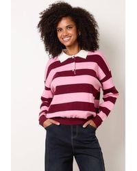 Blue Vanilla - Longe Sleeve Button Up Collar Jumper - Lyst