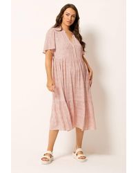 Yours - Ditsy Floral Tiered Midi Dress - Lyst