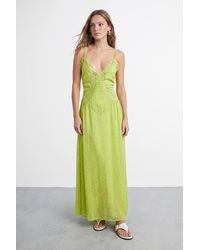 Warehouse - Dobby Chiffon Lace Cutwork Maxi Dress - Lyst