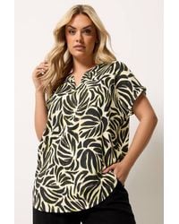 Yours - Textured Abstract Notch Neck Top - Lyst