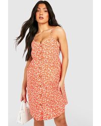 Boohoo - Maternity Floral Button Pocket Smock Dress - Lyst