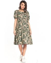 Love Lace - Midi Boat Neck Short Sleeve Dress - Lyst