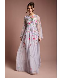 Coast - Embellished Chiffon Maxi Dress - Lyst