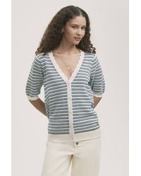 Finery London - Willa Striped Short Sleeve Cardigan - Lyst