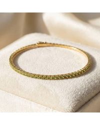 Harfi - Peridot August Birthstone Dainty Tennis Bracelet - Lyst
