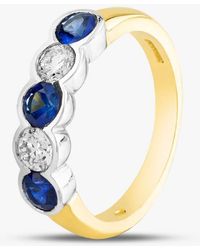 T.H.Baker - 18Ct Brilliant Cut Sapphire & Diamond Five Stone Ring - Lyst