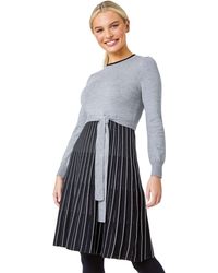 Roman - Petite Knitted Fit & Flare Dress - Lyst