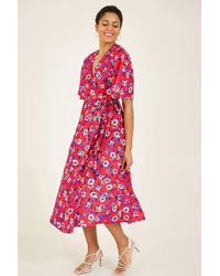 Yumi' - Floral 'philippa' Wrap Midi Dress - Lyst