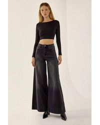 Hiccup - Washed Effect Wide Leg Denim Jeans - Lyst