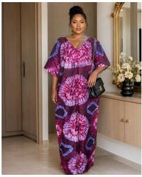 GWB Occasion Edit - African Tie-Dye Kaftan Boubou Maxi Dress Uk 8 - Lyst