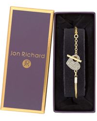 Jon Richard - Gold And Crystal Pave Heart Toggle Bracelet - Gift Boxed - Lyst