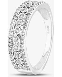 T.H.Baker - 9Ct 0.50Ct Diamond Three Row Ring - Lyst