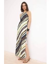 WOVCOR - Halter Neck Sleeveless Maxi Dress W/ Tie-Dye Print - Lyst