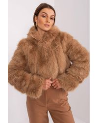 Love Lace - Short Hooded Faux Fur Lightweight Jacket - Lyst