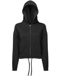 Tridri - Cropped Oversized Full Zip Hoodie - Lyst