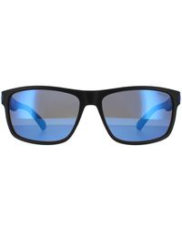 Polaroid - Rectangle Matte Black Blue Blue Mirror Polarized Pld 2121/s Sunglasses - Lyst