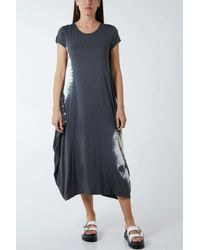 Hoxton Gal - Oversized Cap Sleeves Maxi Dress With Print Details - Lyst