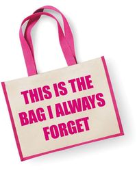 60 SECOND MAKEOVER - Large Jute Bag This Is The Bag I Always Forget Pink Bag New Mum - Lyst