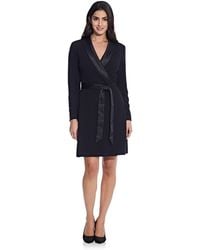 Adrianna Papell - Knit Crepe Tuxedo A-Line Dress - Lyst