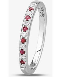 T.H.Baker - 9Ct Claw-Set Ruby & Diamond Half Eternity Ring Ojr0300-R - Lyst