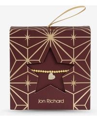 Jon Richard - Burgundy Xmas Hanging Gift Pave Heart Stretch Bracelet - Lyst