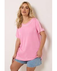 Yours - Embroidered Cold Shoulder T-Shirt - Lyst