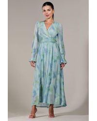 Jolie Moi - Petite Long Sleeve Mesh Maxi Dress - Lyst